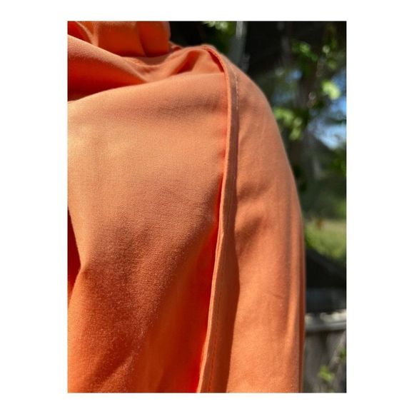 SOLD Lafayette 148 Sedwick Dress Shirt Tent Tanned Coral Cotton Tangerine - Picture 5 of 16